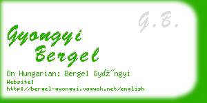 gyongyi bergel business card